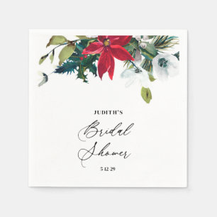 Winter Poinsettia Brautparty Serviette
