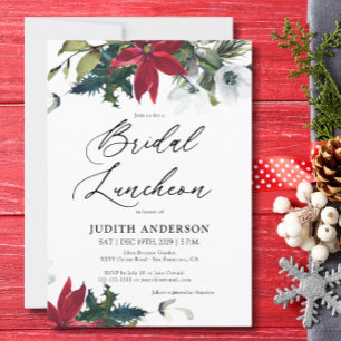 Winter-Poinsettia-Bridal-Luncheon-Einladung Einladung