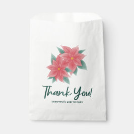 Winter Poinsettia Kinderdusche Danke für die Bevor Geschenktütchen