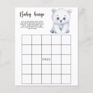 Winter-Polar-Bär - Baby-Shower-Bingo-Spiel