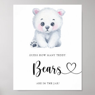 Winter Polar Bär - erraten Sie wie viele Bären? Poster