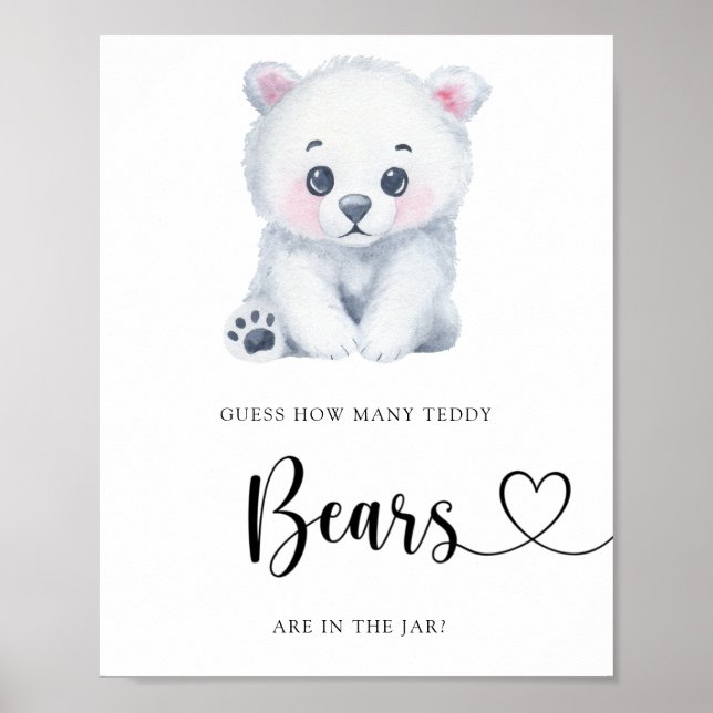 Winter Polar Bär - erraten Sie wie viele Bären? Poster (Vorne)