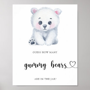 Winter Polar Bär - erraten Sie wie viele Gummibäre Poster