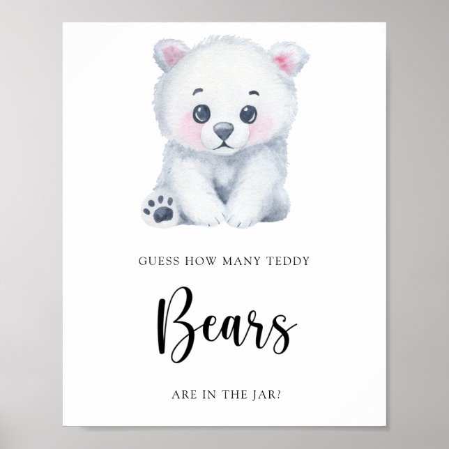 Winter Polar Bär - erraten Sie wie viele Teddybäre Poster (Vorne)