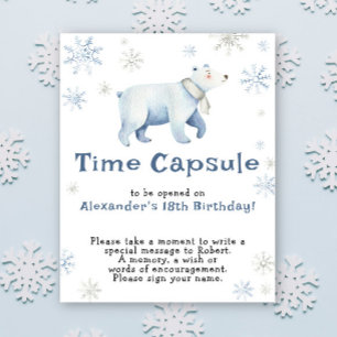 Winter-Polar-Bär-Zeitkapsel 1. Geburtstag Poster