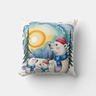 Winter Polar Bären Weihnachten Kissen