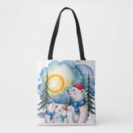 Winter Polar Bären Weihnachten Tasche
