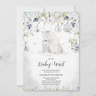 Winter-Polar-Bear-Baby-Dusche Einladung