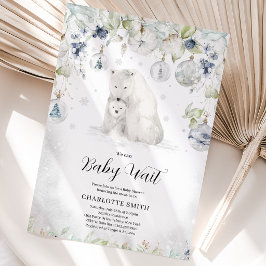 Winter-Polar-Bear-Baby-Dusche Einladung
