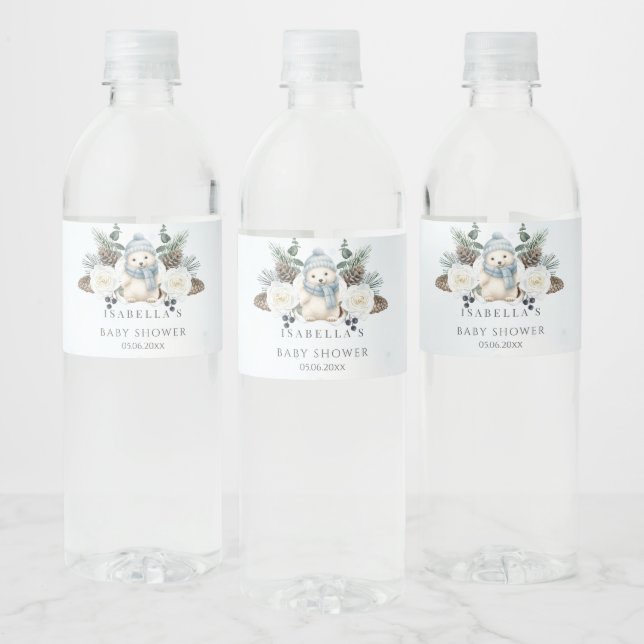 Winter Polar Bear Boy Baby Dusche (Flaschen)