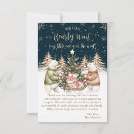 Winter Polar Bear Snowflake Babydusche Dankeskarte