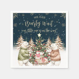 Winter Polar Bear Snowflake Babydusche Serviette