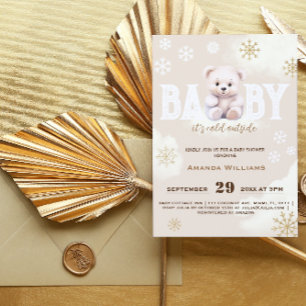 Winter-Polar-Weißer-Bär-Baby-Party Einladung
