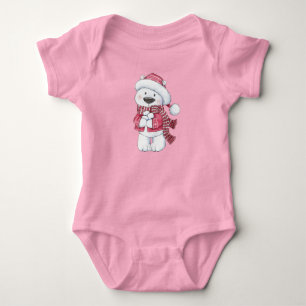 Winter-Polarbär mit Schneebällen  Baby Strampler