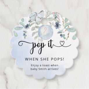 Winter Pop it wenn sie platzt Baby-Party Geschenkanhänger