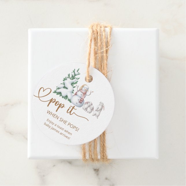 Winter Pop, wenn sie Pop Baby Dusche Geschenkanhänger (Beispiel)