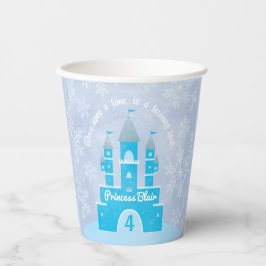 Winter Princess Party  | Eisblau und goldenes Schl Pappbecher