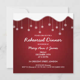 Winter Probe Abendessen Snowflake Dekoration Rot Einladung