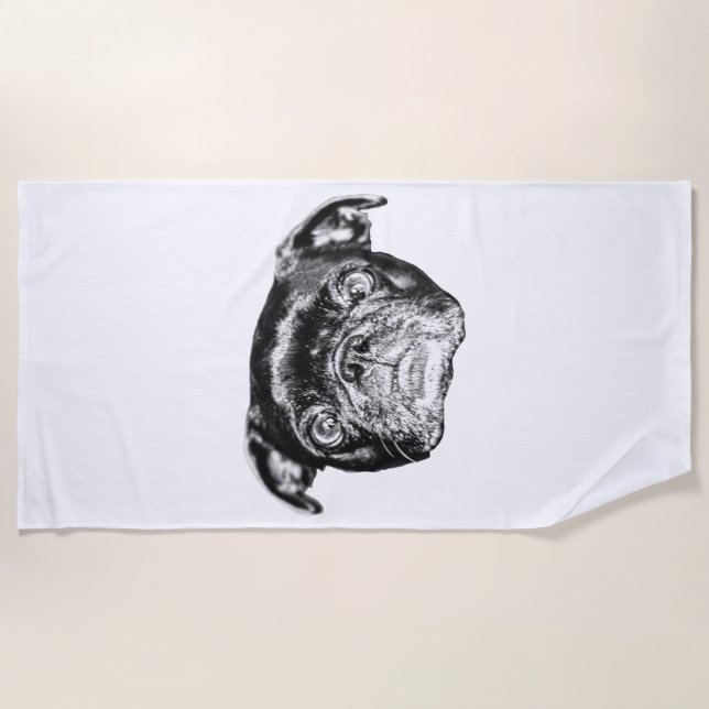 Winter-Pug-Schwimmumhang Strandtuch (Vorderseite)