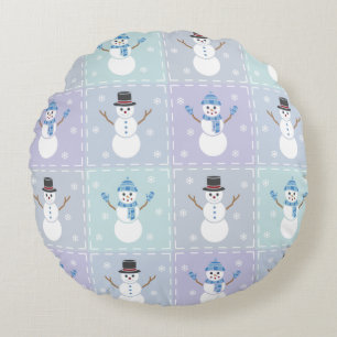 Winter Quilt Round Pillow Rundes Kissen