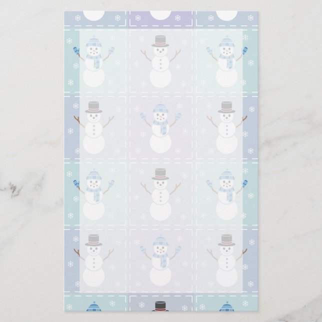 Winter Quilt Stationery Briefpapier (Vorderseite)