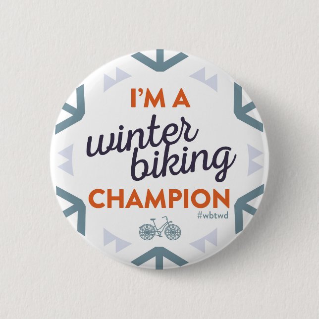 Winter-radfahrender Meister - großes Button (Vorderseite)