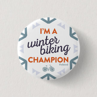 Winter-radfahrender Meister - kleines Button