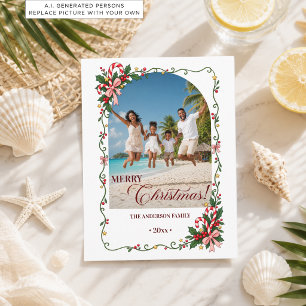 Winter-Rahmen-Strand-Weihnachten-Festfoto Postkarte