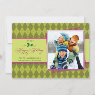 Winter Raute Happy Holidays Flat Card (Limon) Feiertagskarte