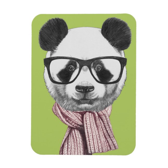 Winter Ready Panda Bär Magnet (Vertikal)