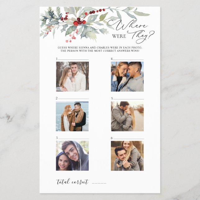 Winter Red Berries Greenery, wo sie spielten Flyer (Vorne)