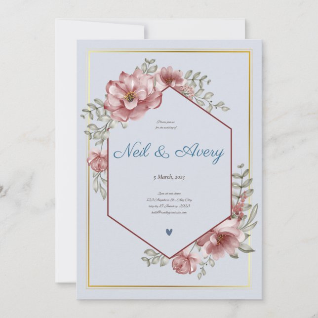 Winter Red Berries Weihnachts-Hochzeit Einladung (Vorderseite)