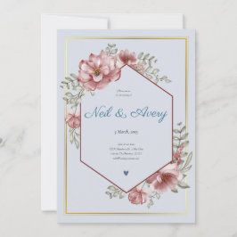 Winter Red Berries Weihnachts-Hochzeit Einladung