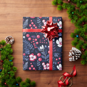 Winter Red Christmas Berry Geschenkwrap Geschenkpapier