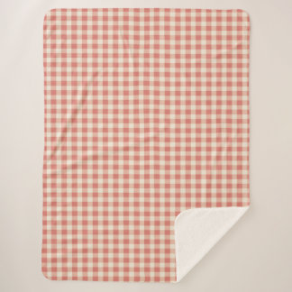 Winter Red Christmas Gingham Sherpadecke