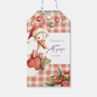 Winter Red Christmas Silly Goose  1st birthday Geschenkanhänger