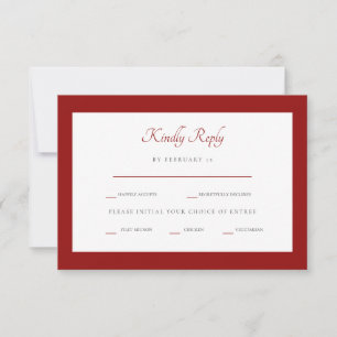 Winter Red Dinner Optionen UAWG RSVP Karte