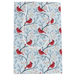 Winter Red Kardinal Bird Mittlere Geschenktüte