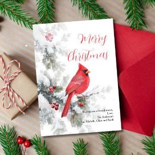 Winter Red Kardinal Bird Weihnachtskarte