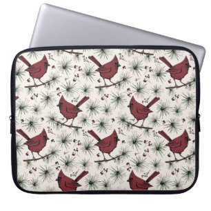 Winter Red Kardinals Weihnachtsmuster Laptopschutzhülle
