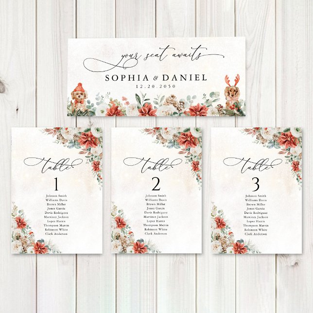 Winter Red Pinecone Wedding Head Table Sign (Von Creator hochgeladen)