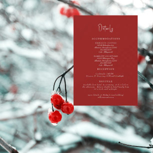 Winter Red Wedding Details Umschließung Einladung