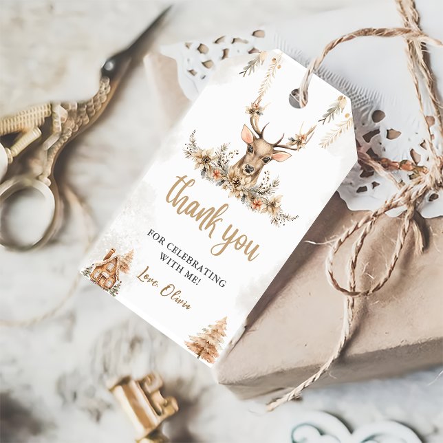 Winter Rentier Christmas Geburtstagsgunst Geschenkanhänger (Von Creator hochgeladen)