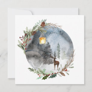 Winter Rentier Lantern Weihnachtsgrußkarten Karte