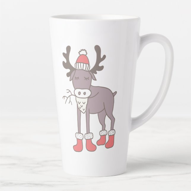 Winter Rentier Latte Tasse (Rechts)