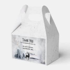 Winter Rentier Rustikale Hochzeit mit grauem Wasse Geschenkschachtel