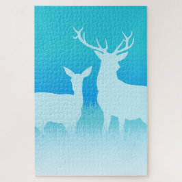 Winter-Rentier-Silhouette