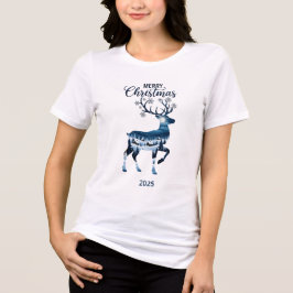 Winter Rentier Weihnachtsdesign 2025 Tri-Blend Shirt