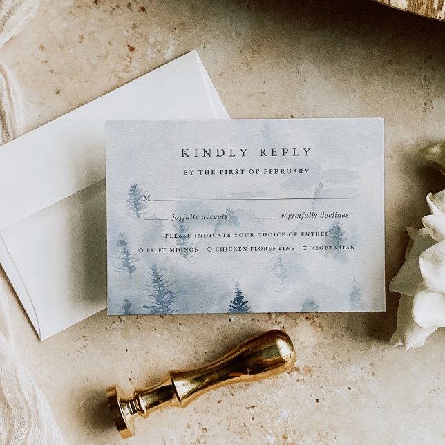 Winter Reverie Meal Choice RSVP Card Karte (Von Creator hochgeladen)