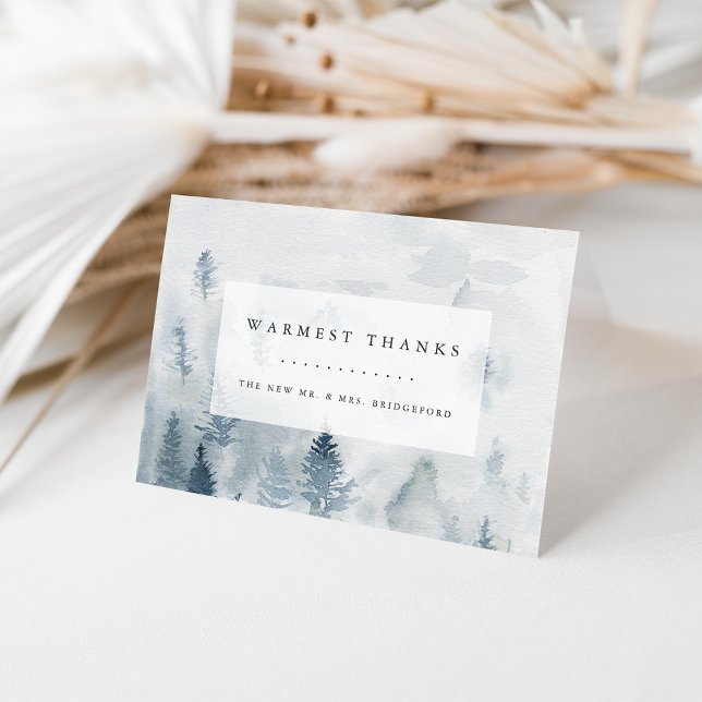 Winter Reverie | Personalisierte Hochzeit Vielen D Dankeskarte (Von Creator hochgeladen)
